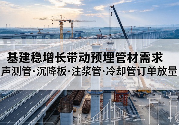 宜秀基建稳增长带动预埋监测管材需求，声测管、沉降板、注浆管订单持续放量