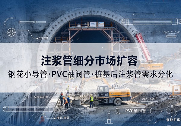 宜秀注浆管细分市场扩容，隧道钢花小导管、PVC 袖阀管、桩基后注浆管需求分化